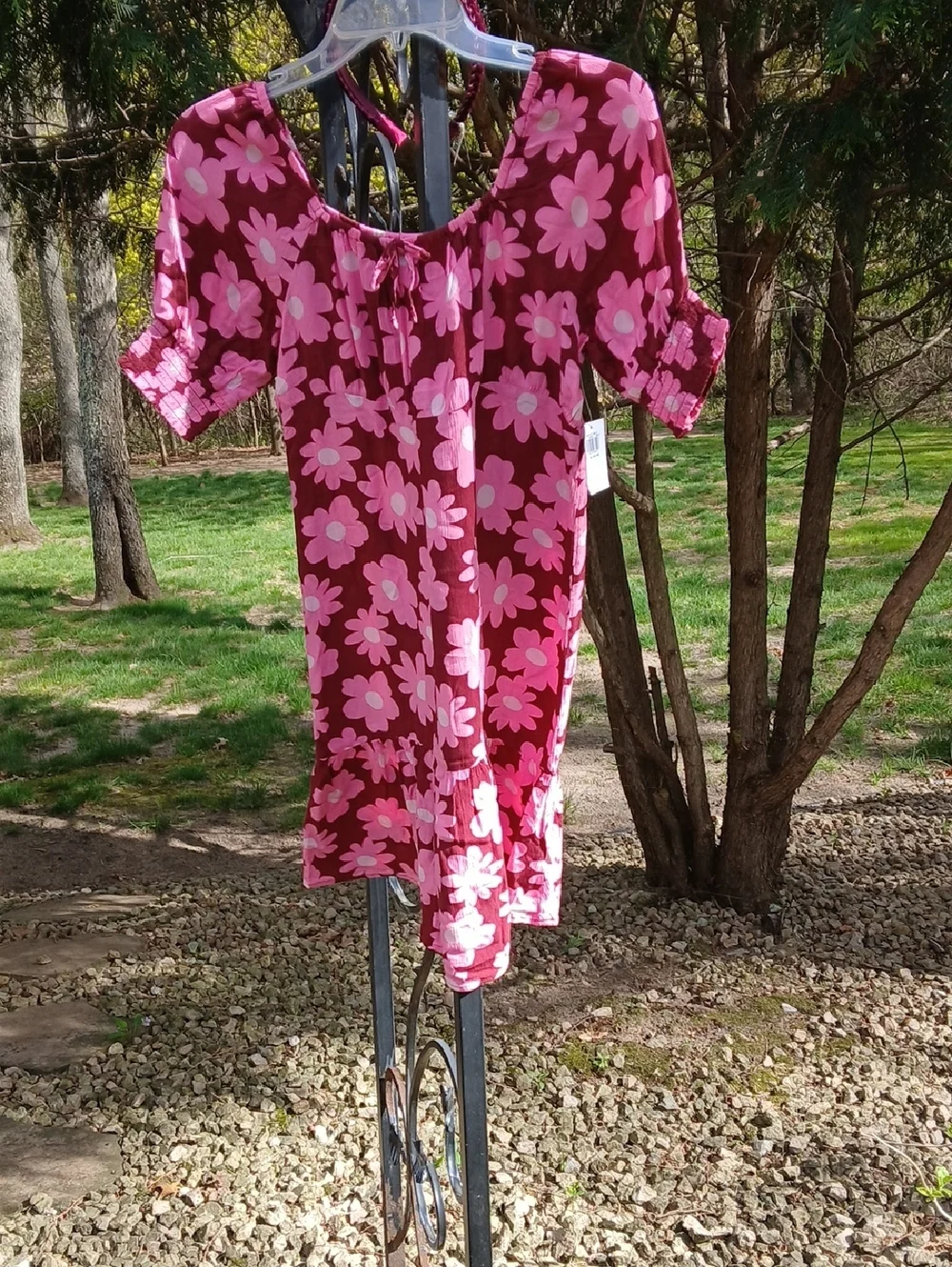 OLD NAVY Short-Sleeve Crinkle Crepe Swing Dress Rayon NWT Sz 10, 14